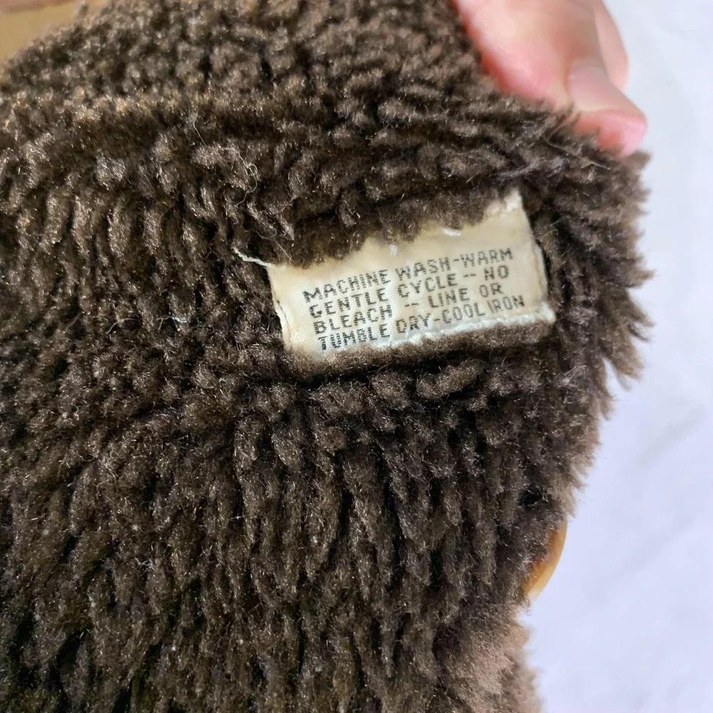 Vintage William Barry Coat Mens 44 Beige Canvas Faux Fur Lined Parka 70s USA